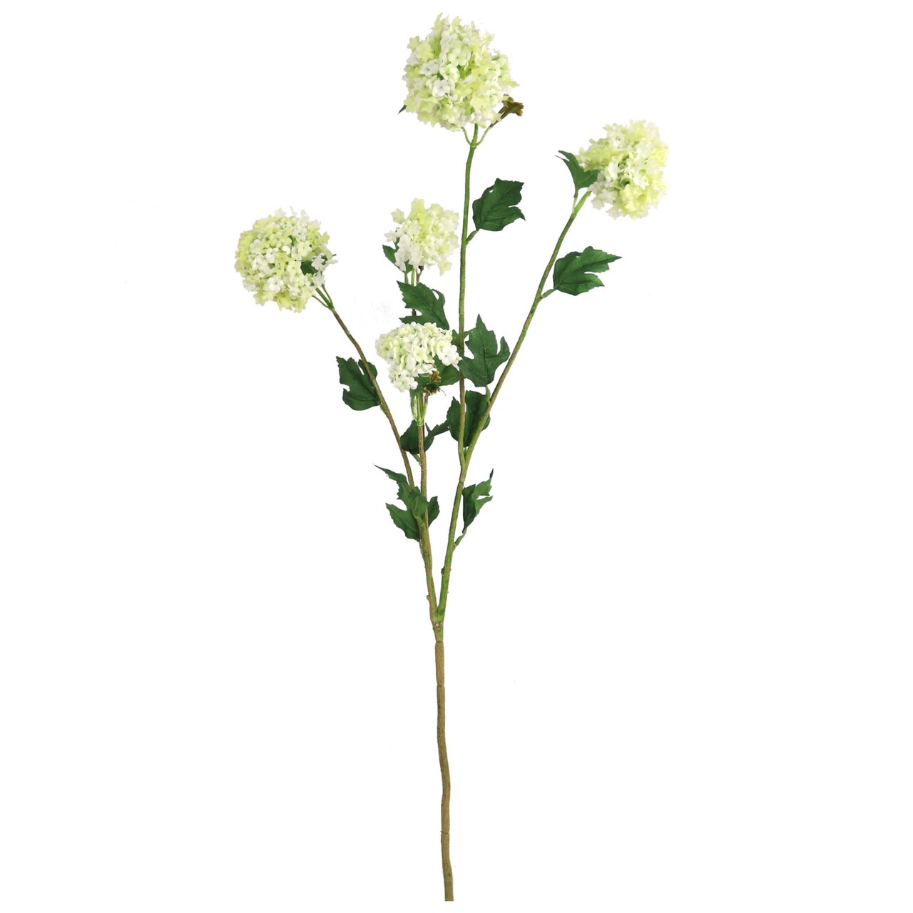 38" Cream Green Snowball Stem – Artificial Snowball Flowers with 5 Bloom Heads for Floral Arrangements, Wedding Décor & Home Decoration